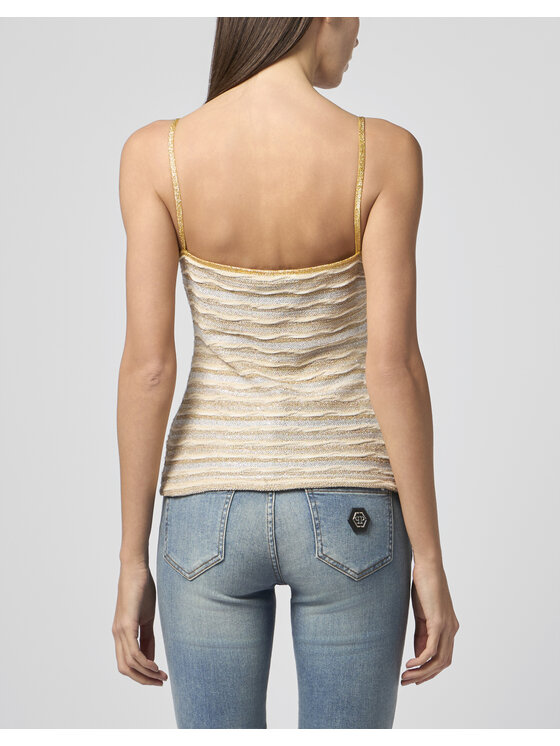 PHILIPP PLEIN PHILIPP PLEIN Top 30504 Biały Regular Fit