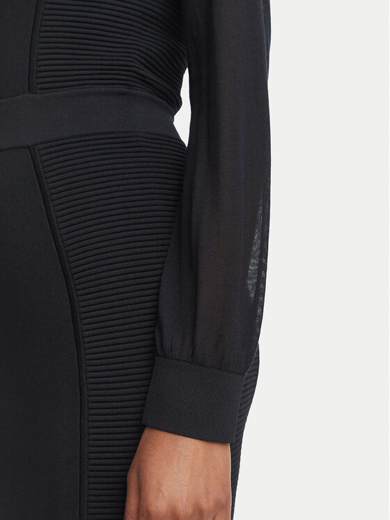 Elisabetta Franchi Elisabetta Franchi Kootud kleit AM-53B-67E2-V460 Must Slim Fit