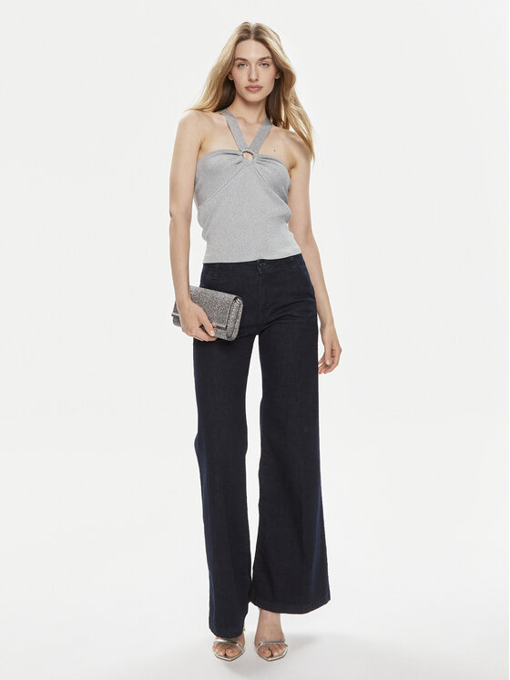 MICHAEL Michael Kors MICHAEL Michael Kors Top MS460W2AFB Srebrna Slim Fit