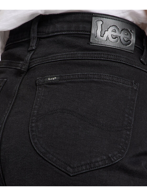 Lee Lee Szorty jeansowe 112363435 Czarny Regular Fit