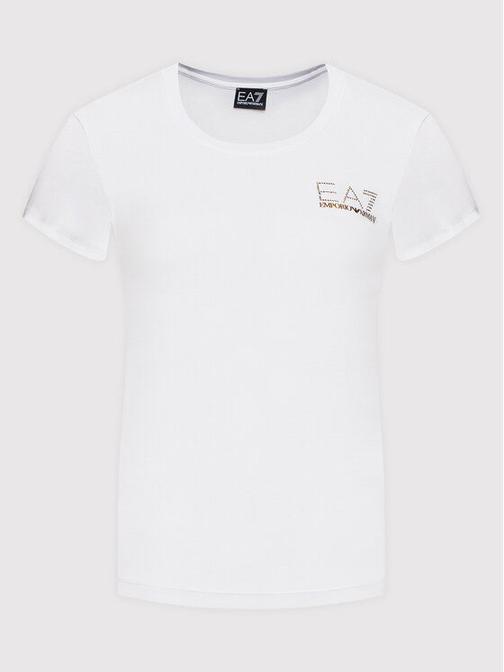 EA7 Emporio Armani EA7 Emporio Armani Majica 8NTT65 TJDQZ 1100 Bela Slim Fit