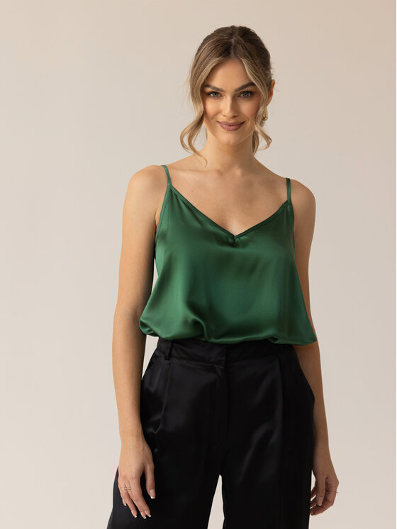Cat&Cat Cat&Cat Top jedwabny Zielony Regular Fit