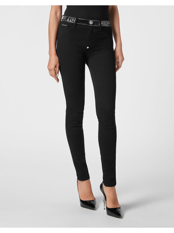 PHILIPP PLEIN PHILIPP PLEIN Jegginsy 1995 Czarny Jegging Fit