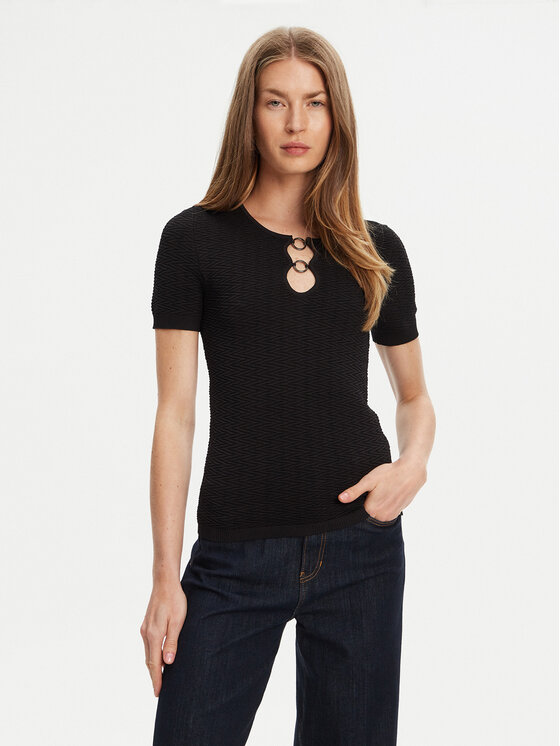 Guess Guess Bluză W5YR16 Z3OV0 Negru Regular Fit