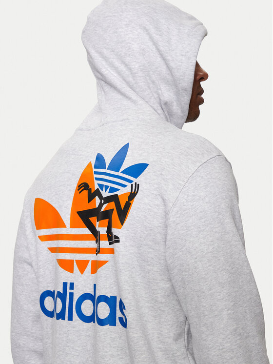 adidas adidas Mikina Trefoil IS2913 Sivá Regular Fit