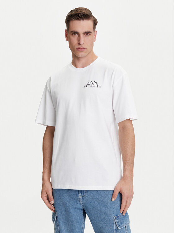 Karl Kani Karl Kani T-krekls Palm Print PD00005330 Balts Relaxed Fit