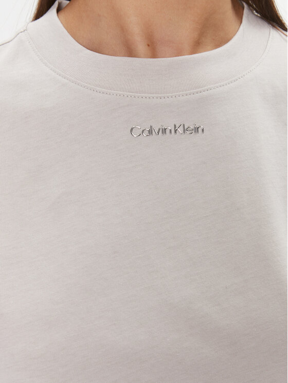 Calvin Klein T-Shirt Metallic Micro Logo T Shirt K20K206967 Beige Regular  Fit | T-Shirts