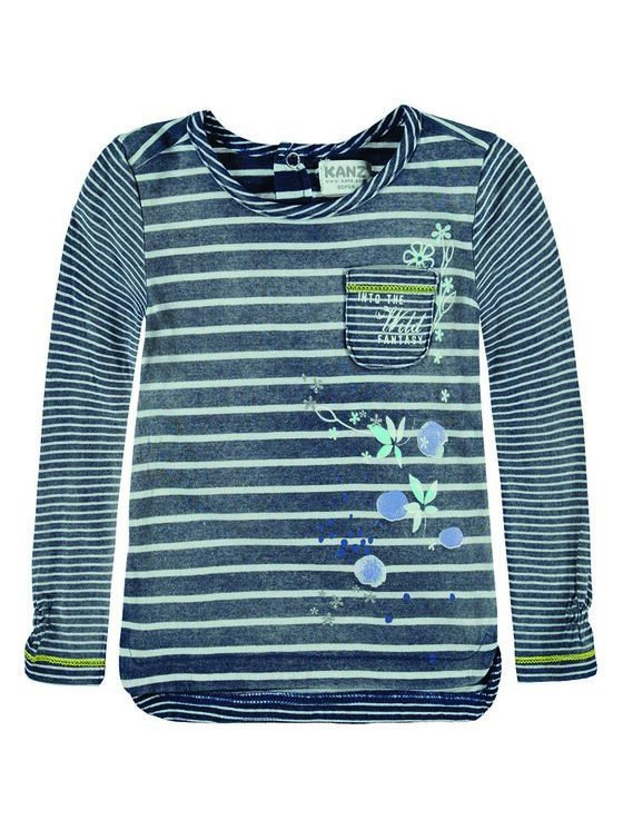 Kanz Kanz Bluzka 1713051-0001 Niebieski Basic Fit