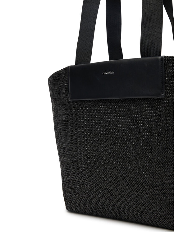 Calvin Klein Calvin Klein Ročna torba Ck Raffia Medium Shopper K60K613174 Črna