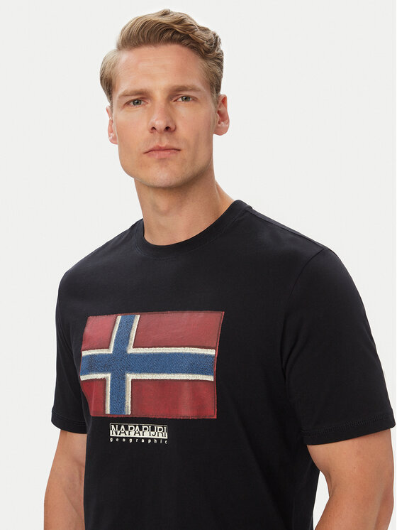 Napapijri Napapijri T-shirt S-Flag Tiki Ss NP0A8A6I9411 Nero Regular Fit
