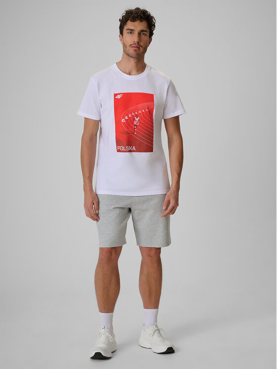 4F 4F T-Shirt 4F SPORT Biały Regular Fit