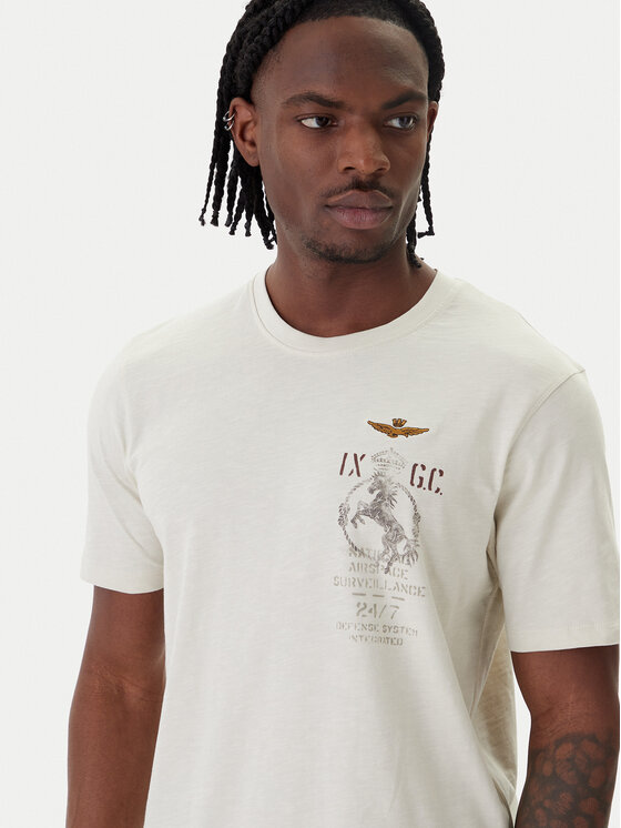 Aeronautica Militare Aeronautica Militare Tričko 261TS2543UJ00686 Béžová Regular Fit