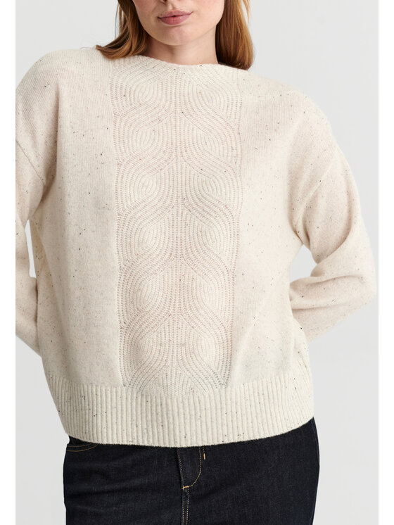 TATUUM TATUUM Sweter ALVERANA Kremowy Classic Fit