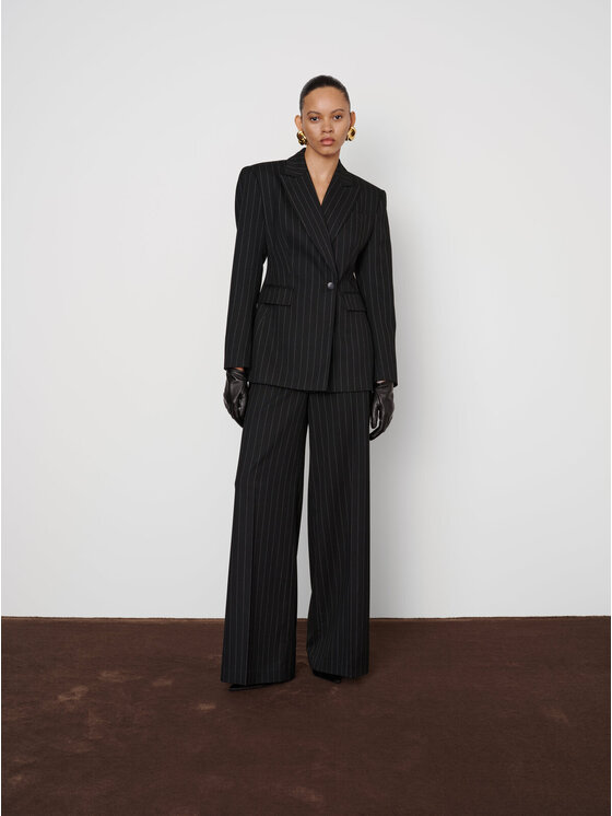 La Mania La Mania Společenské kalhoty NIGHT 2 Černá Classic Fit