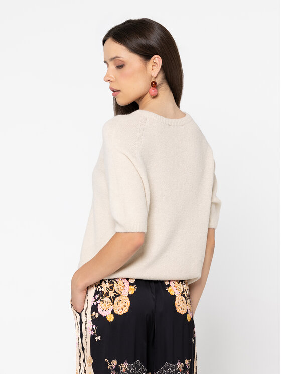 Miss LK Miss LK Sweter MISSLKS Beżowy Regular Fit