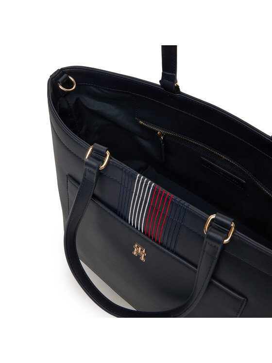 Tommy Hilfiger Tommy Hilfiger Torebka Distinct Tote Corp AW0AW16704 Granatowy