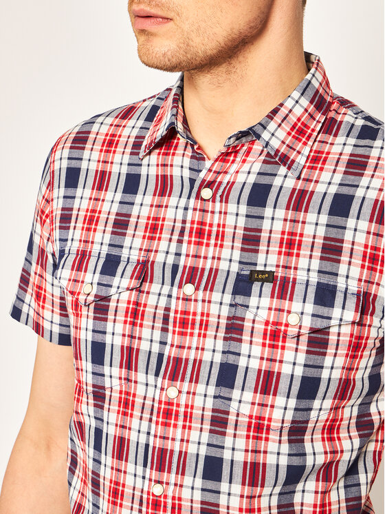 Lee Lee Camicia Western L641CZLH 112115310 Rosso Slim Fit