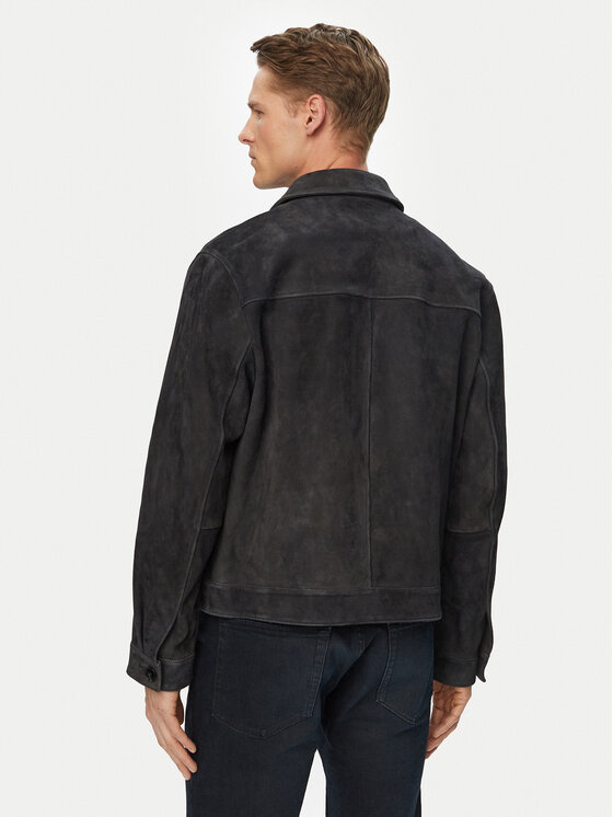 HUGO HUGO Bőrkabát Ligor 50564061 Sötétkék Regular Fit