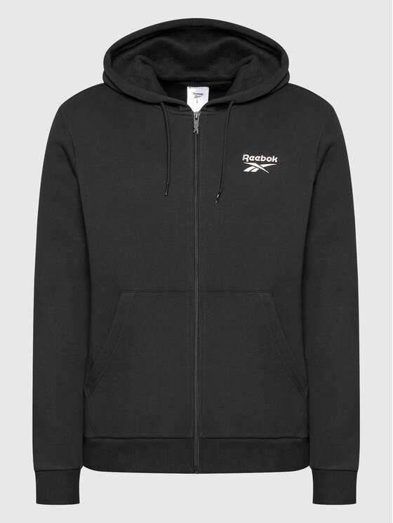 Reebok Felpa Left Chest Logo Full HG4450 Nero Regular Fit Modivo
