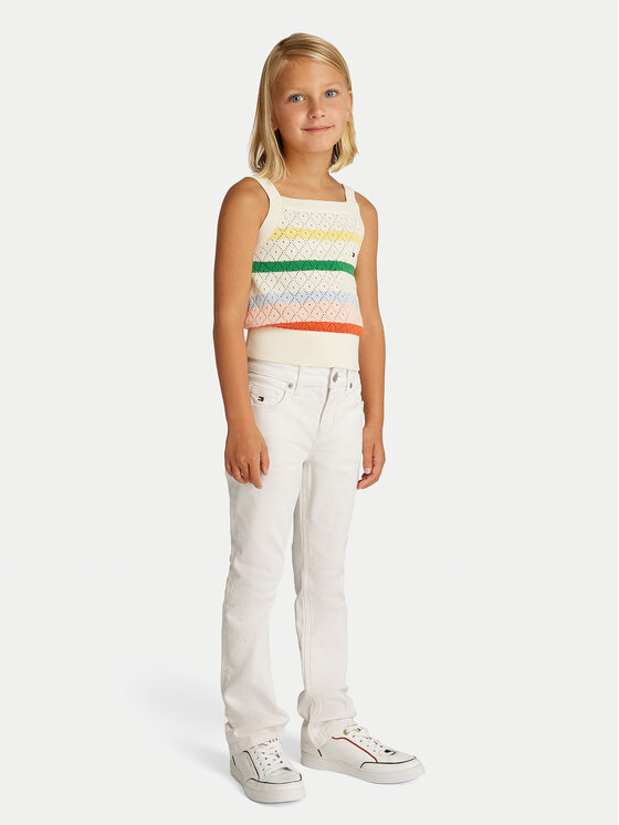 Tommy Hilfiger Tommy Hilfiger Τζιν KG0KG08408 Λευκό Flare Fit