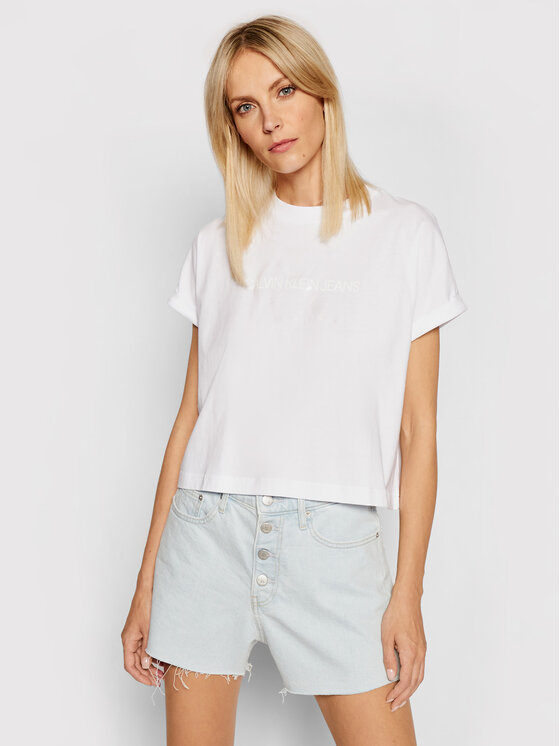 Calvin Klein Jeans T-shirt J20J216347 Bianco Relaxed Fit • Modivo.it