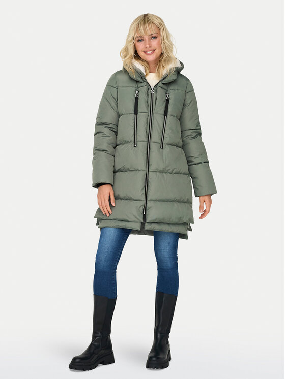 ONLY ONLY Talvejope New Nora 15304792 Roheline Regular Fit