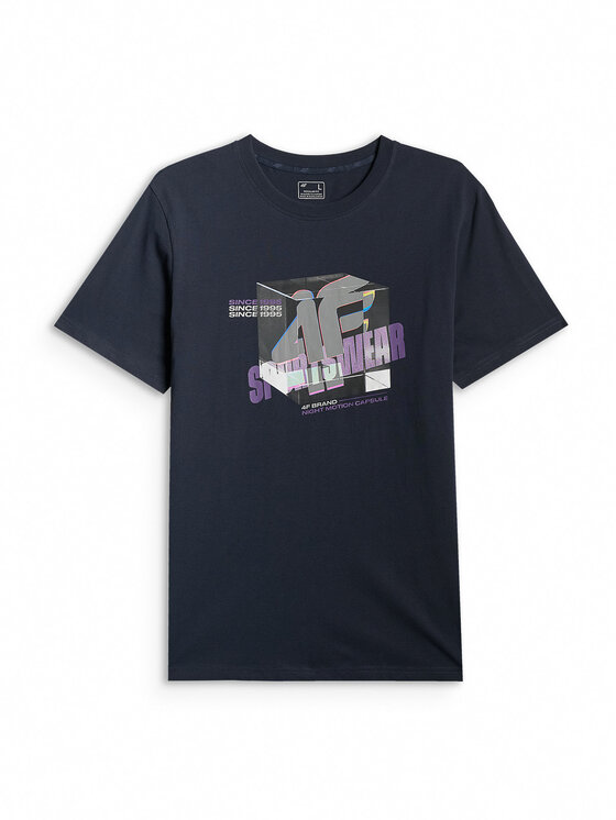 4F 4F T-Shirt IN MOTION Granatowy Regular Fit