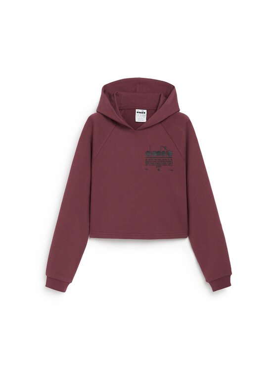 Diadora Diadora Bluza L. HOODIE CROP MANIFESTO Fioletowy Regular Fit