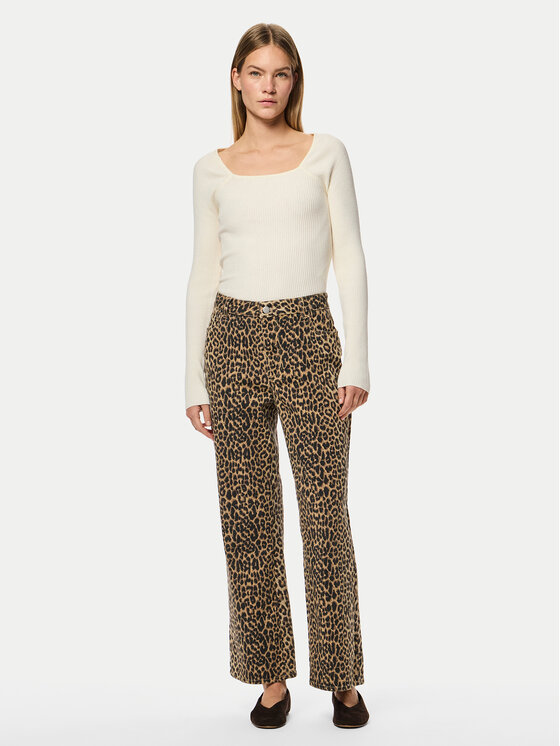 Pieces Pieces Jeansy Salume 17156943 Brązowy Straight Fit