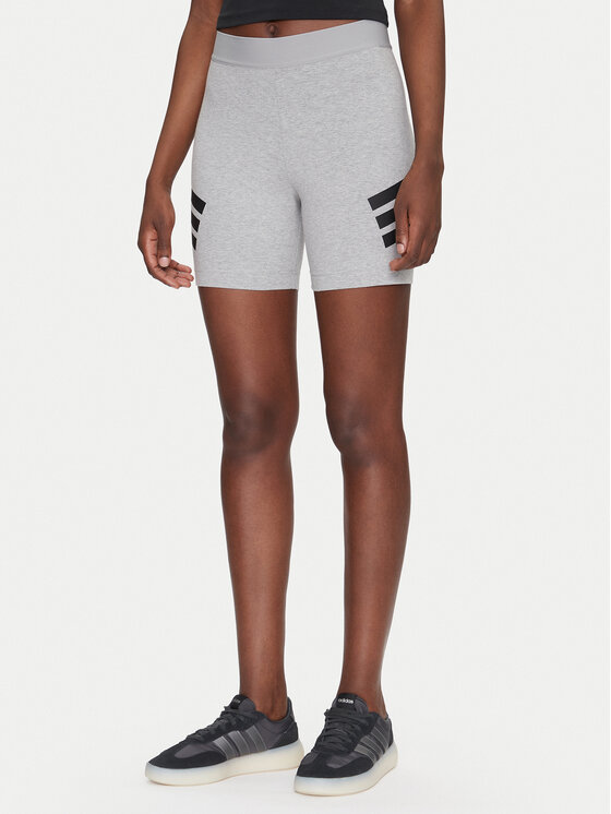adidas adidas Pantaloni scurți ciclism Future Icons 3-Stripes JE0165 Gri Slim Fit