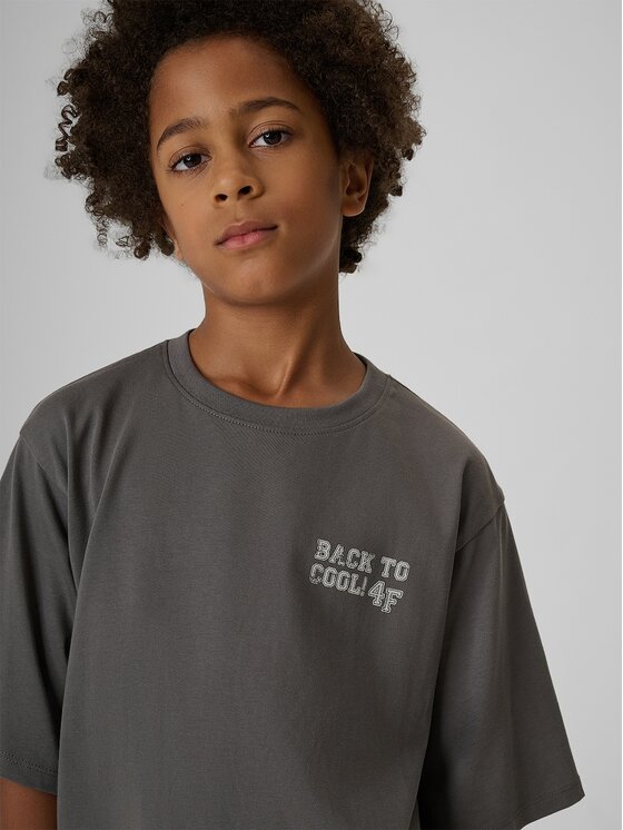 4F 4F T-Shirt 4FJRAW26TTSHM4529-25S Šedá Regular Fit