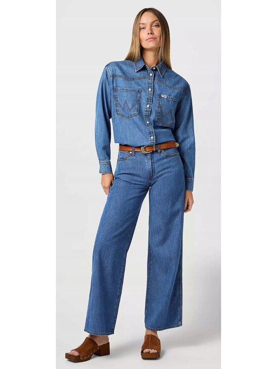 Wrangler Wrangler Jeansy World Wide 661 Niebieski Basic Fit