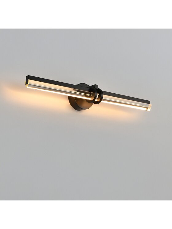MIAhome MIAhome Lampa ścienna kinkiet LOVELY LED czarna 58 cm Czarny