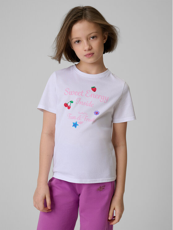 4F 4F T-Shirt JELLIFICATION Biały Regular Fit