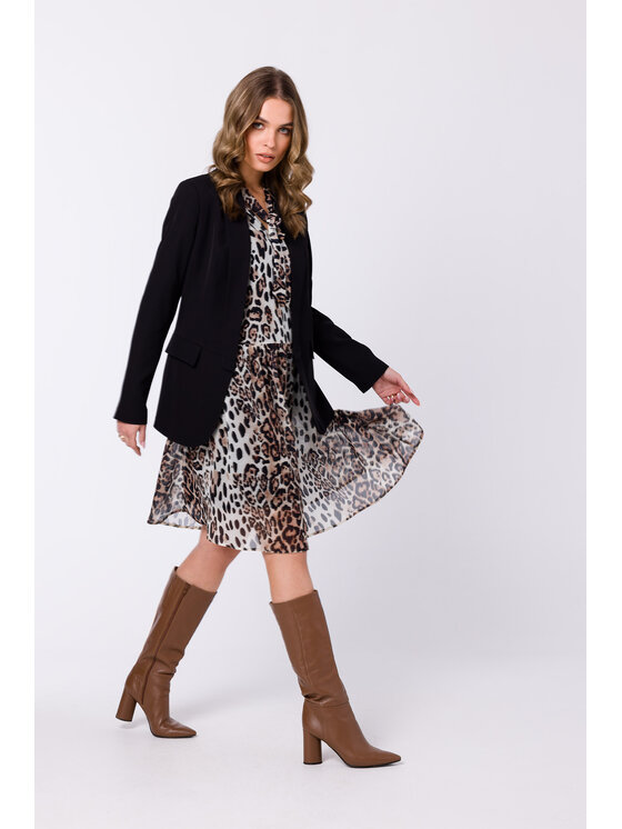 Stylove Stylove Každodenné šaty S337 Hnedá Regular Fit