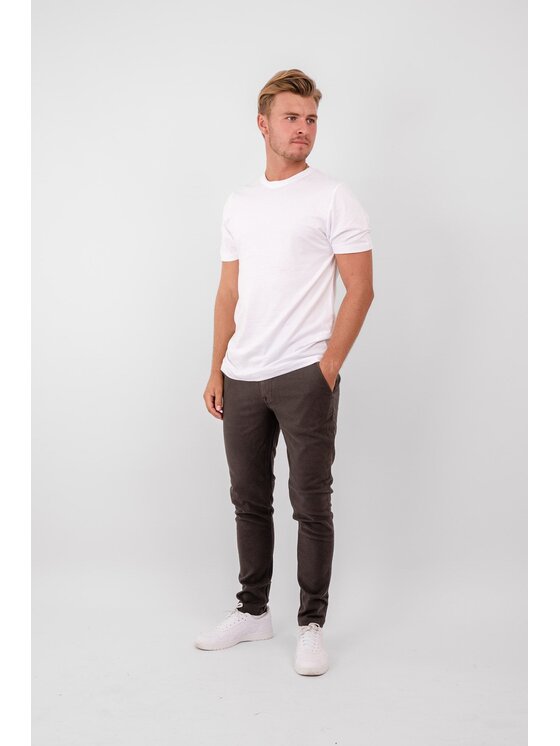 TeeShoppen TeeShoppen Chinosy 'Perform Collection' Brązowy Slim Fit