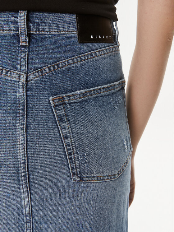 Sisley Sisley Spódnica jeansowa 4TLALE03I Niebieski Regular Fit