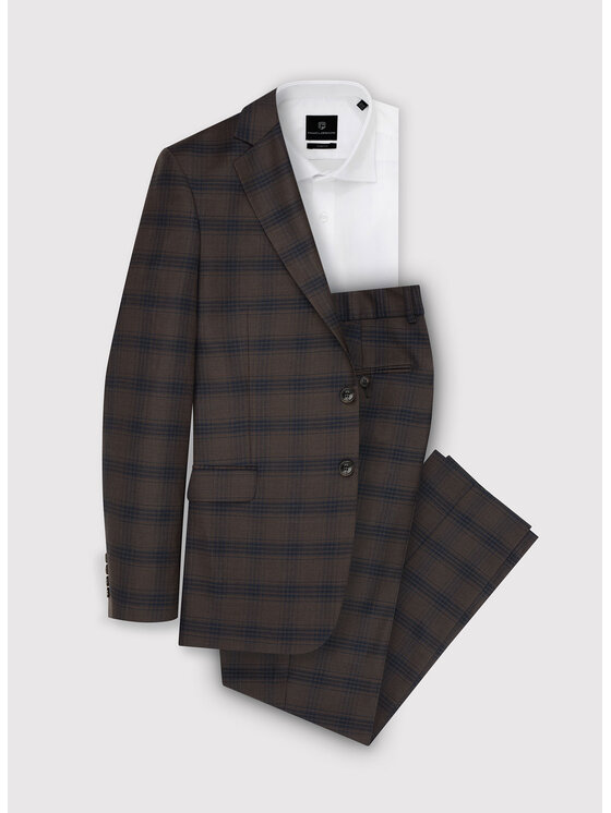 Pako Lorente Pako Lorente Spodnie garniturowe P22WP-6G-030 Brązowy Slim Fit