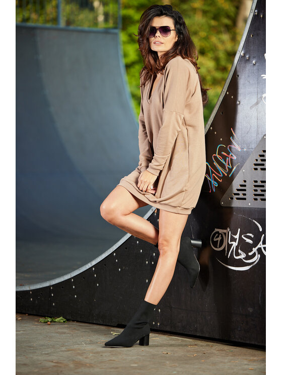 Infinite You Infinite You Vestito di maglia M272 Beige Basic Fit