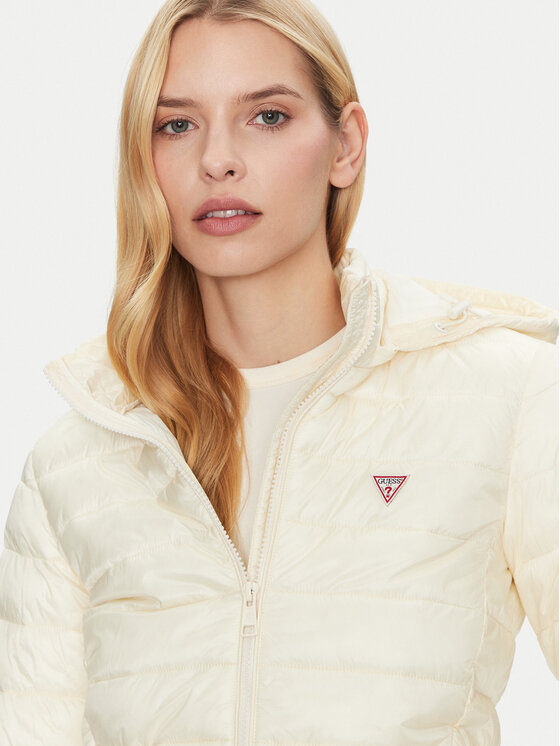 Guess Jeans Guess Jeans Daunenjacke W5RL99 WHAB2 Écru Regular Fit