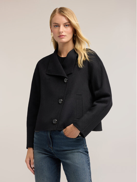 Motivi Motivi Cappotto invernale R020W100203N033 Nero Boxy Fit