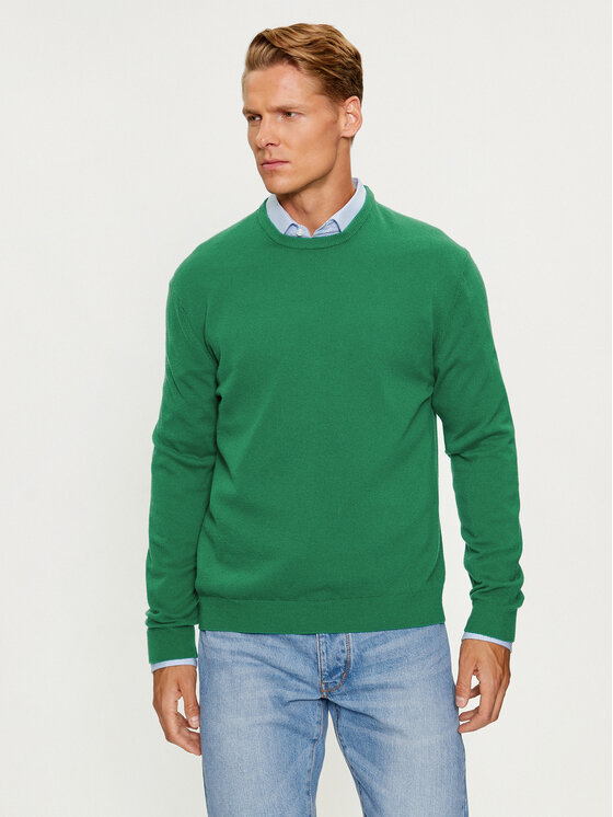 Pull United Colors Of Benetton Homme Laine Vierge, Col Ras Du Cou