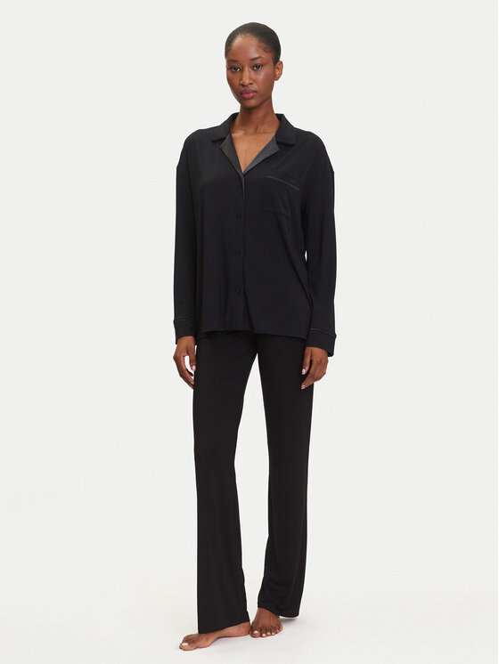 BOSS BOSS Pižamos marškiniai Sheen 50545588 Juoda Relaxed Fit