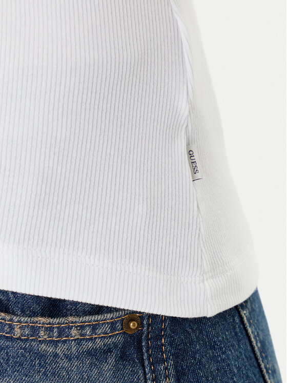Guess Jeans Guess Jeans Τοπ W4YP48 KA0H1 Λευκό Regular Fit