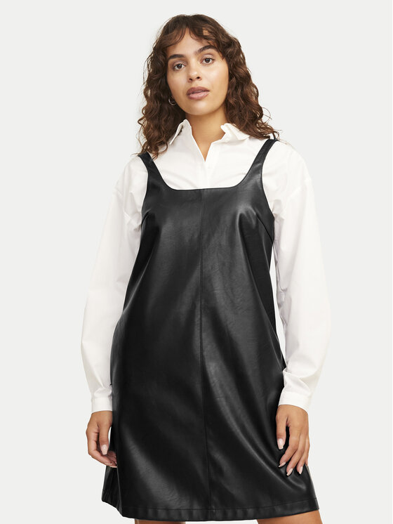 JJXX JJXX Šaty z imitace kůže Stella 12262769 Černá Regular Fit