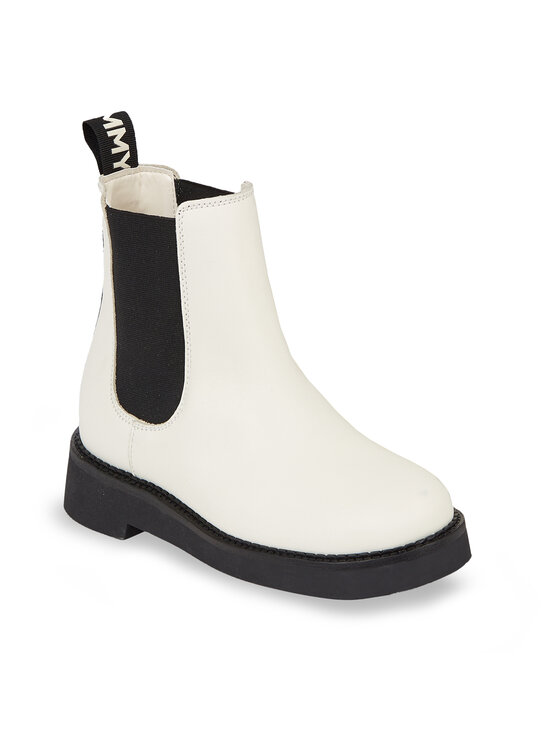Tommy Jeans Tommy Jeans Kotníková obuv s elastickým prvkem Tjw Chelsea Flat EN0EN02311 Bílá
