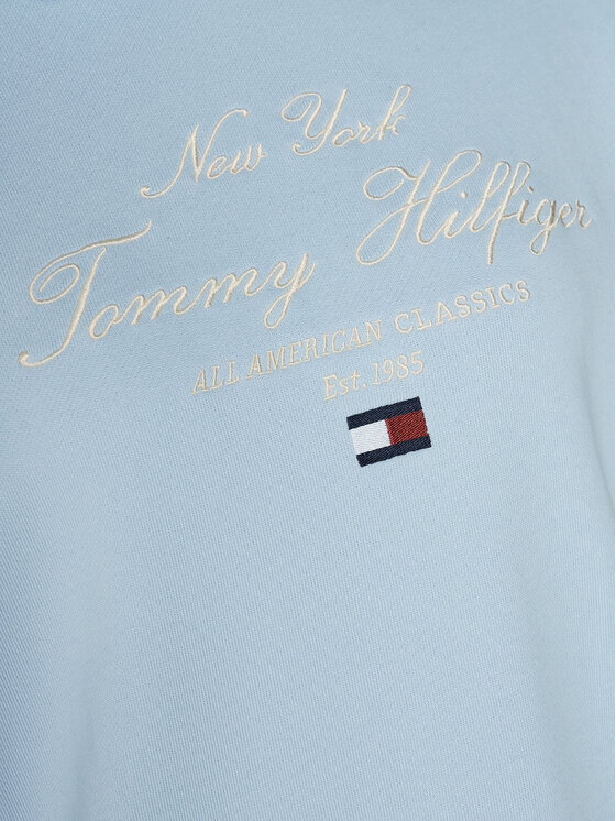 Tommy Hilfiger Tommy Hilfiger Bluză Modern Script Graphic WW0WW43842 Albastru celest Regular Fit