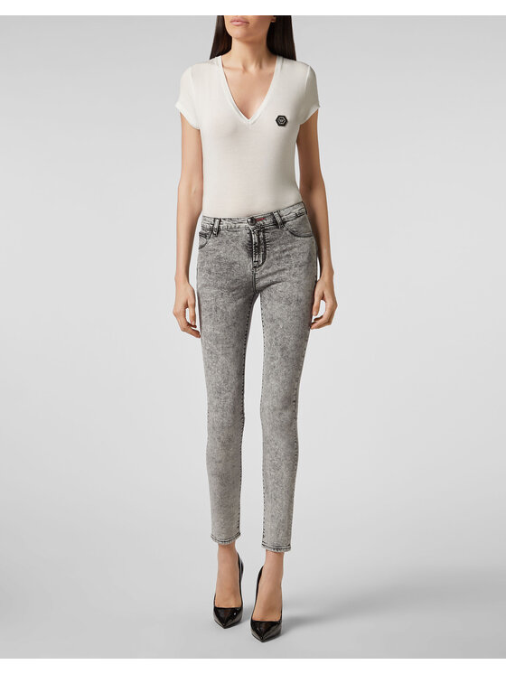 PHILIPP PLEIN PHILIPP PLEIN Jeggins 21975 Šedá Jegging Fit