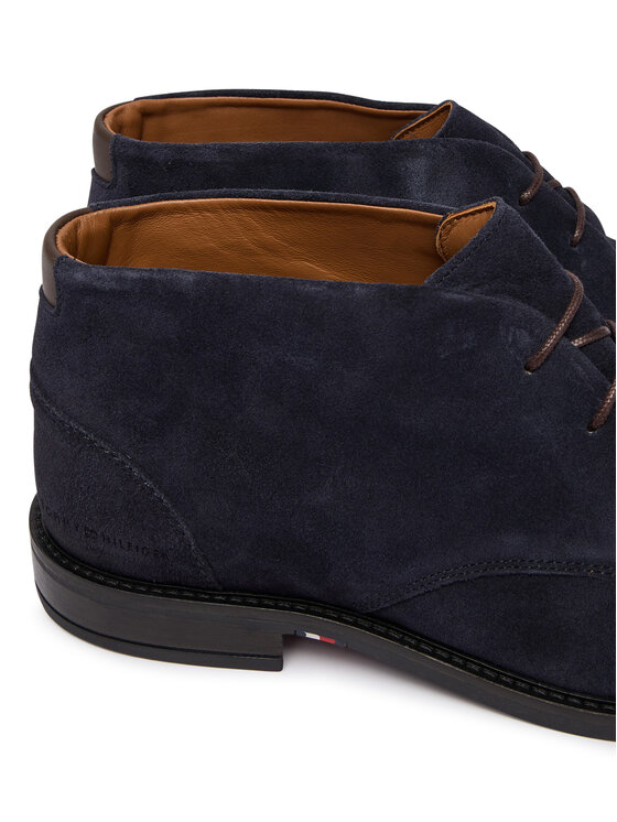 Tommy Hilfiger Tommy Hilfiger Ghete Corporate Dressy Suede Lace Boot FM0FM05951 Bleumarin