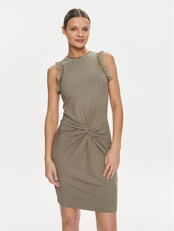 Guess Koktejlové šaty Olga W4GK30 KC7H2 Zelená Bodycon Fit